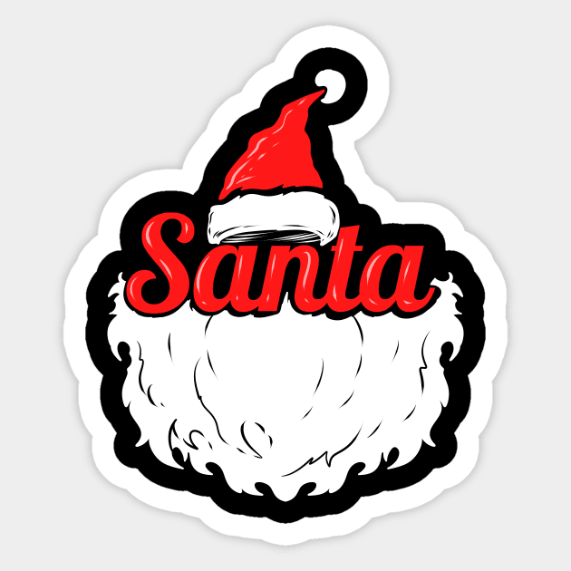 Santas Hat and Santa Beard Costume For Christmas Sticker by SinBle